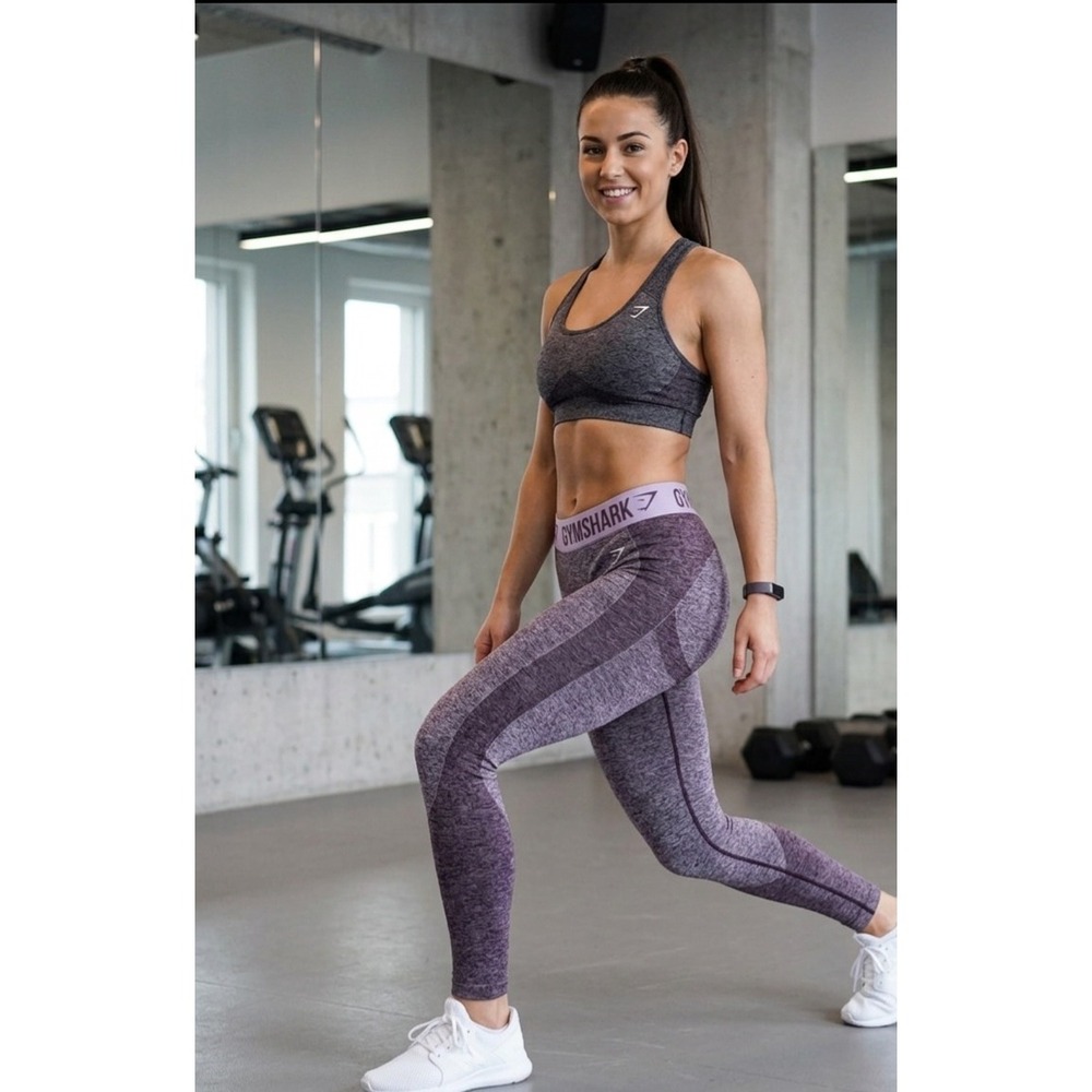 Gymshark Flex High Waisted Seamless Leggings Purple Grey Marl XS